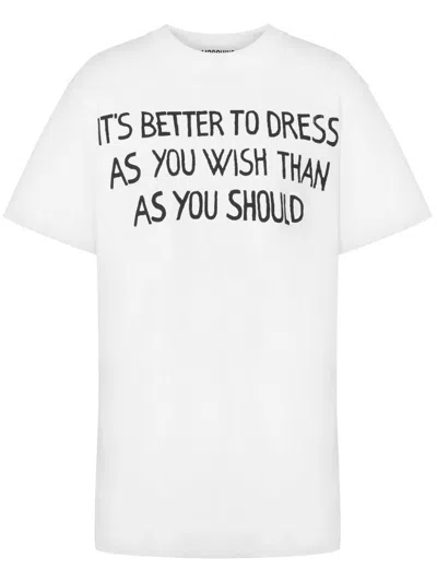 Moschino Short-sleeve T-shirt With Ribbed Neckline In White