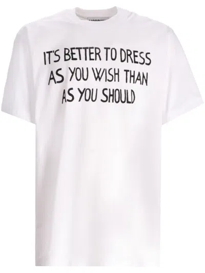 MOSCHINO SLOGAN-PRINT T-SHIRT