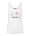Moschino Stretch Cotton Tank Top Antica Pizzeria In White