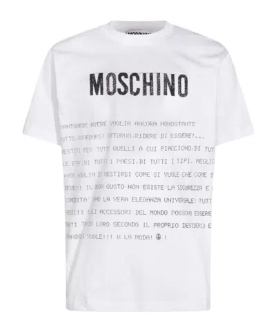 MOSCHINO MOSCHINO SLOGAN PRINTED CREWNECK T-SHIRT