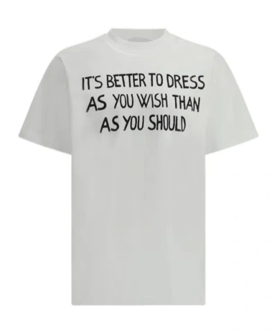 MOSCHINO MOSCHINO SLOGAN PRINTED CREWNECK T-SHIRT