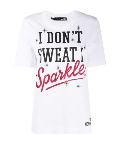 Moschino Slogan Printed T-shirt In White