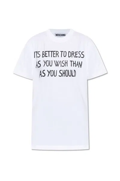 Moschino Slogan In White