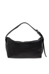 Moschino Slouchy Leather Shoulder Bag In Black