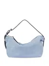 Moschino Slouchy Suede Shoulder Bag In Blue