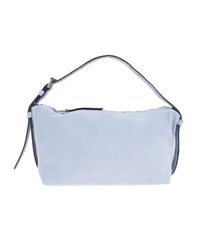 Moschino Slouchy Suede Shoulder Bag In Blue