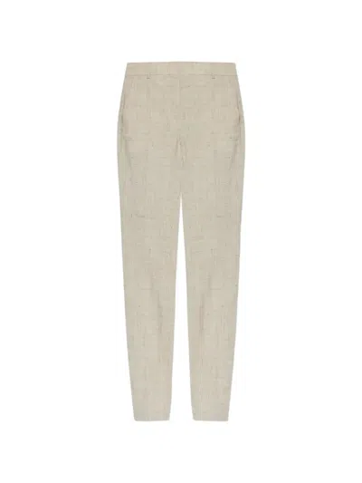 Moschino Slub-texture Tailored Trousers In Neutral