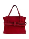Moschino Small Buckle-strap Tote Bag In Red
