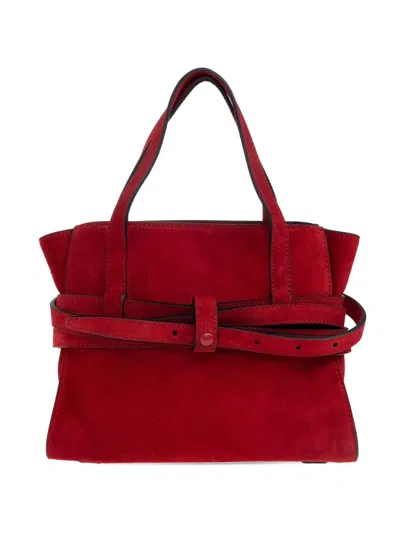 Moschino Small Buckle-strap Tote Bag In Red