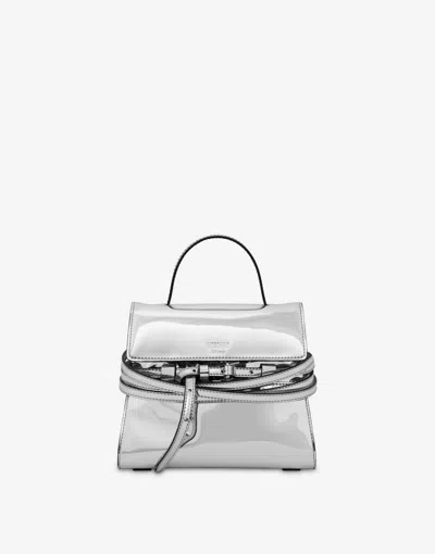 Moschino Small Hand Bag  Tie Me In Silver