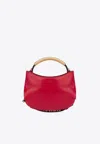 Moschino Small Handle Me Leather Handbag In Red