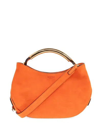 Moschino Small Handle Me Tote Bag In Orange