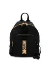 Moschino Small Logo-plaque Backpack In Black