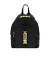 Moschino Logo-lettering Front-pocket Backpack In Black