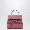 Moschino Small Tie Me Suede Top Handle Bag In Pink