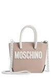 MOSCHINO SMALL STILL LIFE LOGO LEATHER TOTE