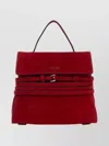 Moschino Small Structured Handbag Featuring Buckle Detail In Red