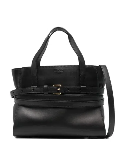 Moschino Small Tie Me Buckle-belt Tote Bag In Black