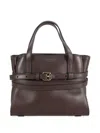 Moschino Small Tie Me Buckle-strap Tote Bag In Brown