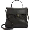 Moschino Structured Sheepskin Shoulder Bag In Brown