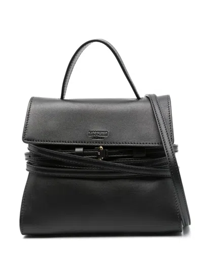 Moschino Small Tie Me Top Bag In Black