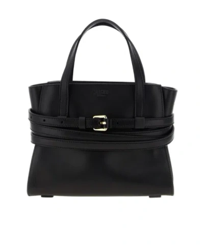Moschino Small Tie Me Tote In Black