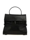 Moschino Tie Me Logo Embossed Small Tote Bag In Black