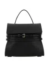 Moschino Structured Sheepskin Shoulder Bag In Black