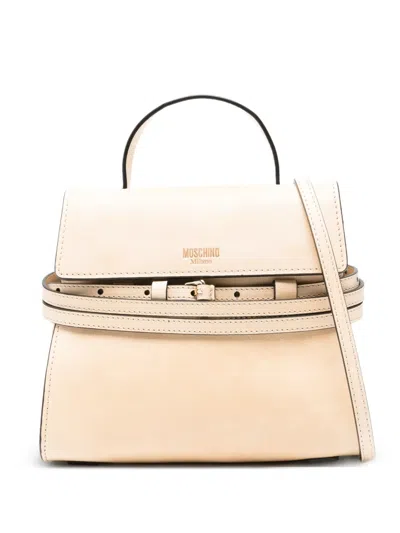 Moschino Kleiner Tie Me Tote Bag In Neutral