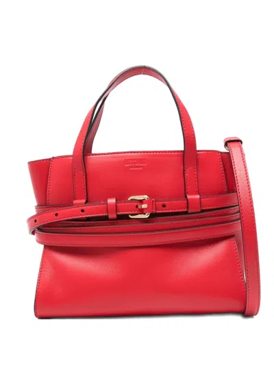 Moschino Small Tie Me Tote Bag In Red