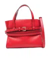 Moschino Double Belt Shoulder Bag With Top Handles In Red