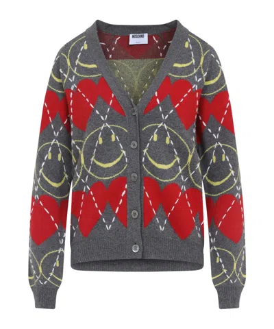 MOSCHINO SMILEY-HEART CARDIGAN