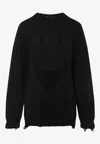 Moschino Oversized Pullover In Carved Wool In Black