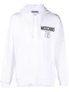 Moschino White Printed Hoodie In White