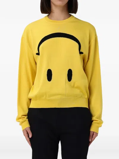 Moschino Smile Long-sleeve Sweater In Yellow