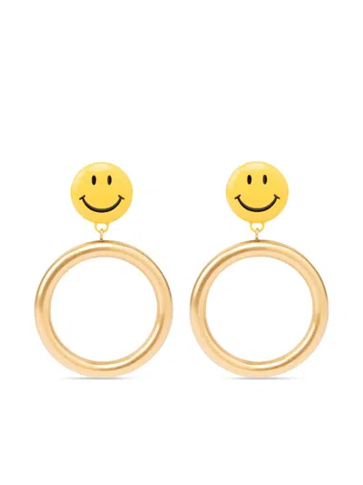 Moschino Smile-motif Earrings In Gold