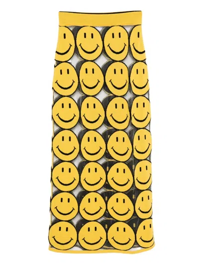 Moschino Smile-print Skirt In Multi