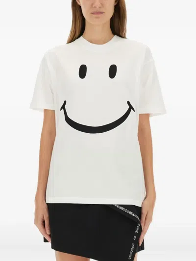 Moschino Smiley Face Regular Fit T-shirt In White