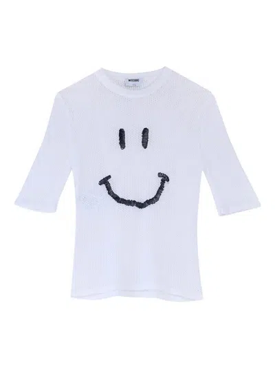 Moschino Smile Short Sleeve Shirt In White