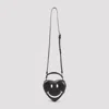 Moschino Heart-shaped Shoulder Bag With Adjustable Strap And Gold-tone Details In Black