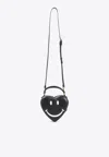 Moschino Heart-shaped Shoulder Bag With Adjustable Strap And Gold-tone Details In Black