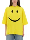 Moschino Relaxed Fit Cotton T-shirt With Cheerful Graphic In Yellow