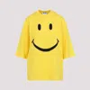 Moschino Crew Neck Smiley Face Print T-shirt In Yellow