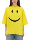 Moschino Couture Smile Tshirt In Yellow