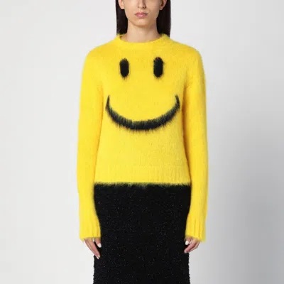 MOSCHINO SMILE YELLOW MOHAIR BLEND JUMPER