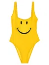 Moschino Women Smiley Print One-piece Swimsuit In Yellow
