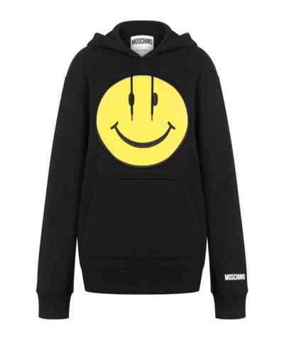 MOSCHINO MOSCHINO SMILEY PRINTED DRAWSTRING HOODIE
