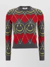 Moschino Wool Blend Pullover Smiley Grey