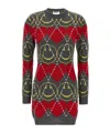Moschino Crew Neck Long Sleeve Graphic Dress In Multi