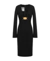 Moschino Silhouette Buckle Sleeves Neckline In Black